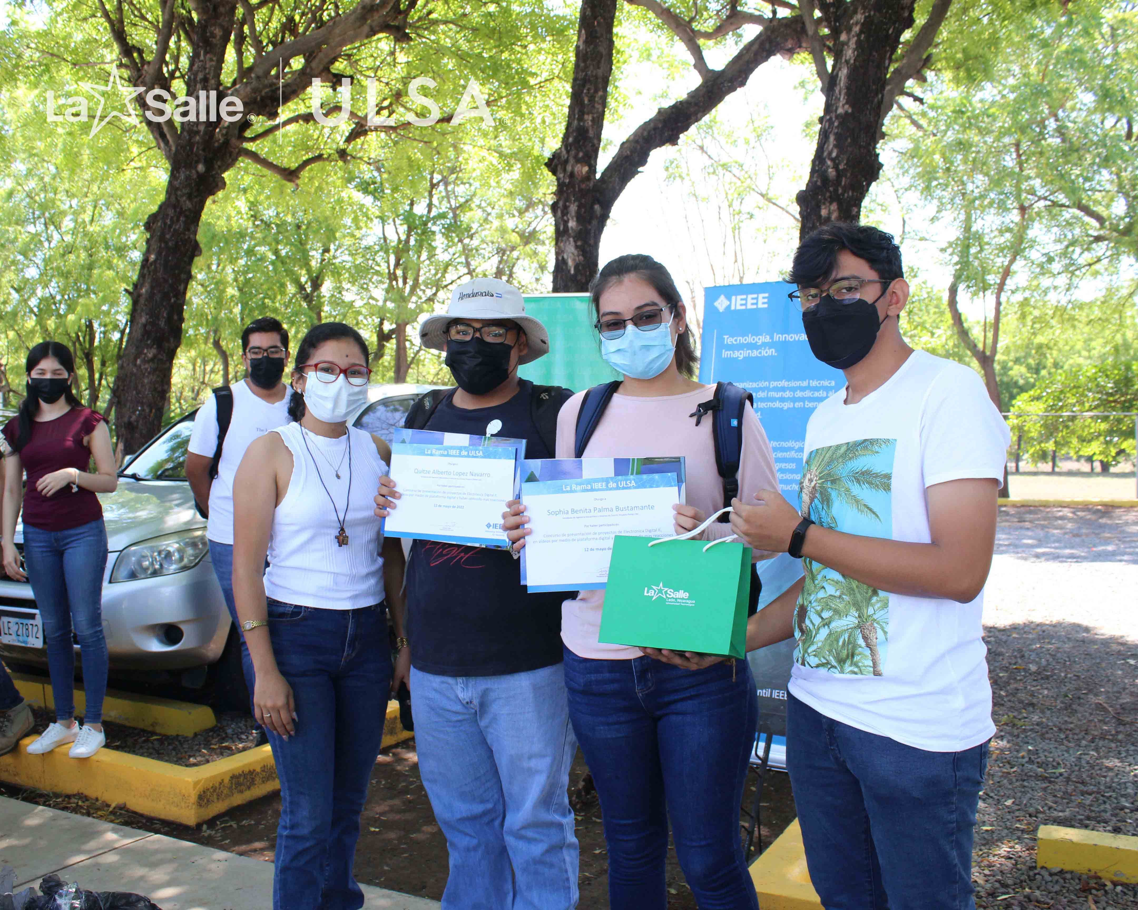 Estudiantes de ULSA ganadores del concurso  de proyecto de Electrónica Digital II